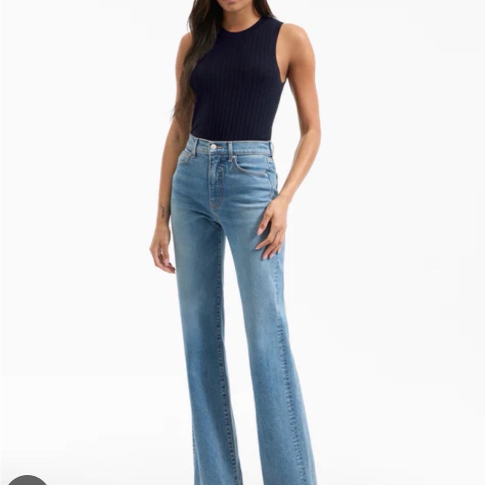 Veronica Beard Crosbie high rise wide leg jeans in ripple haze color